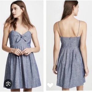Madewell Chambray Tie-Front  Cutout Cami Spaghetti-Strap Mini Dress Size 12